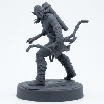 Woldling Warrior B - Gray Resin 3D Printed Miniature