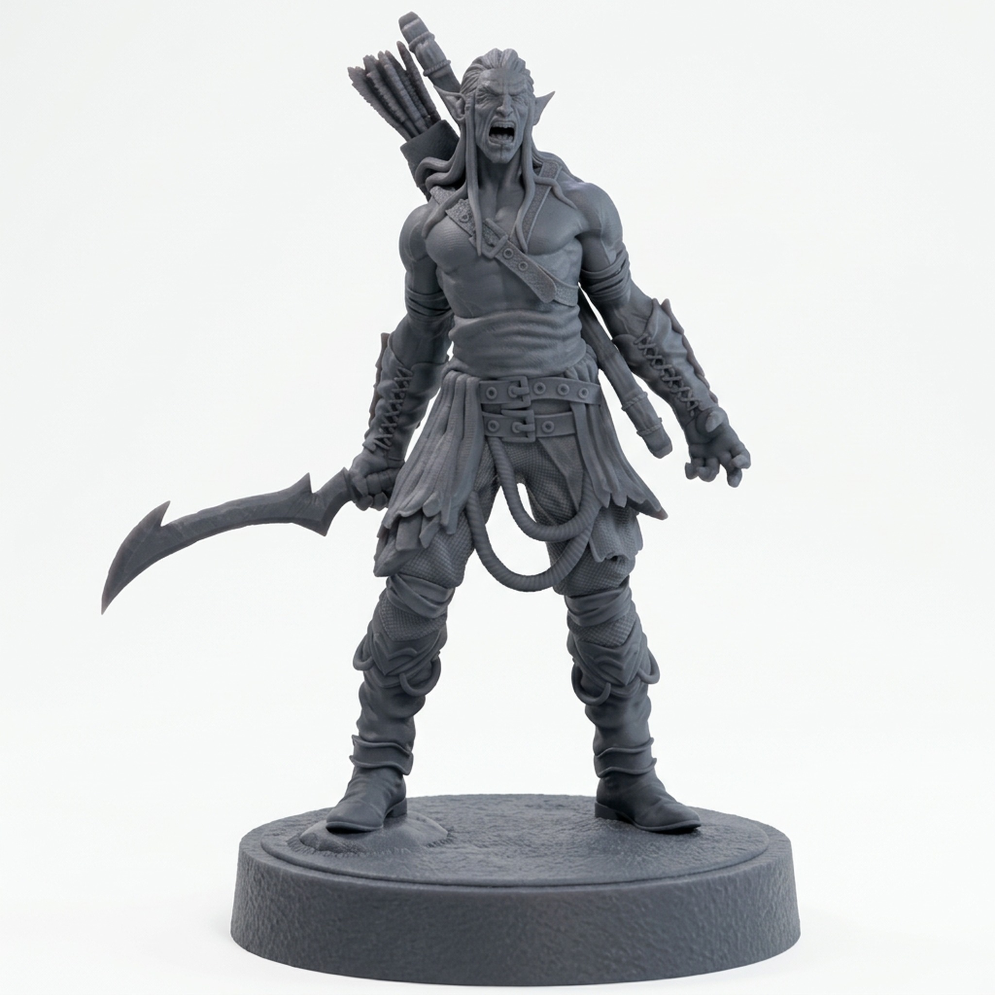 Woldling Warrior C - Gray Resin 3D Printed Miniature