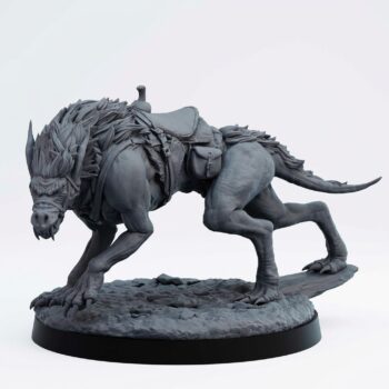 Worg A - Gray Resin 3D Printed Miniature