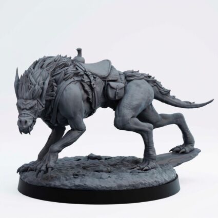 Worg A - Gray Resin 3D Printed Miniature
