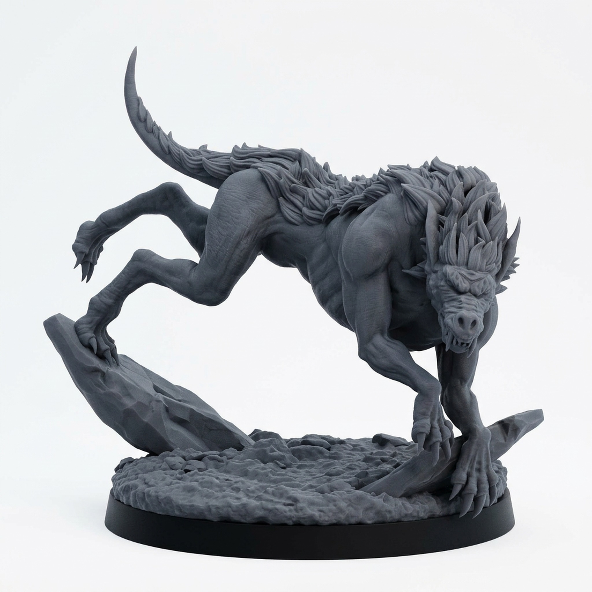 Worg B - Gray Resin 3D Printed Miniature