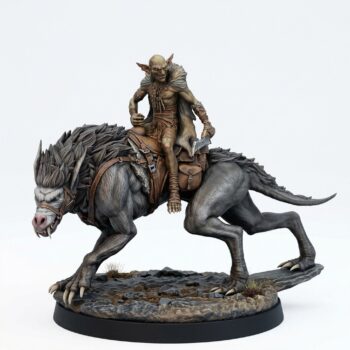 Worg Rider A - Painted 3D Printed Miniature