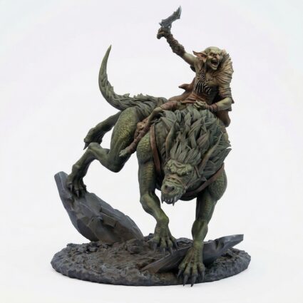 Worg Rider B - Painted 3D Printed Miniature