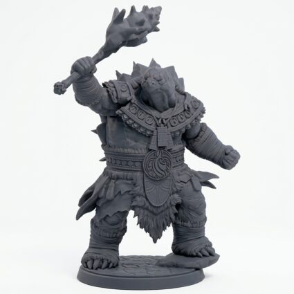 Yakkani Chieftain - Gray Resin 3D Printed Miniature
