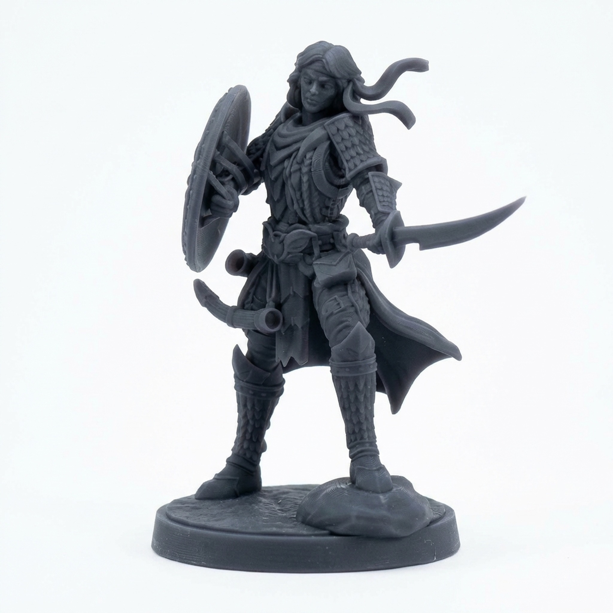 Yasina Auxiliar Leader - Gray Resin 3D Printed Miniature