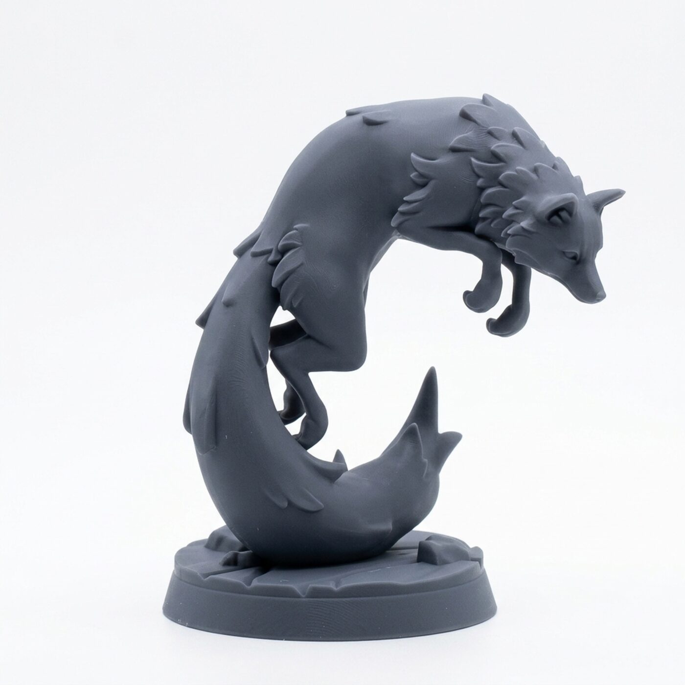 Arctic Fox Companion A - Gray Resin 3D Printed Miniature