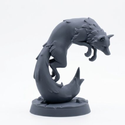 Arctic Fox Companion A - Gray Resin 3D Printed Miniature
