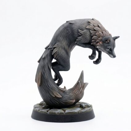 Arctic Fox Companion A - Painted 3D Printed Miniature