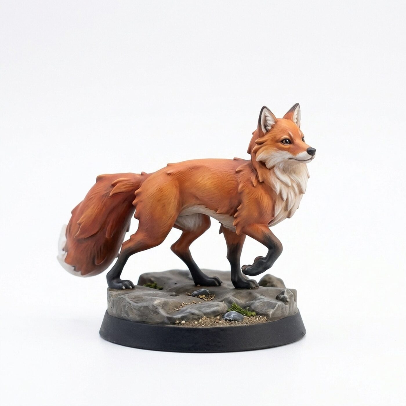 Arctic Fox Companion B - Painted 3D Printed Miniature
