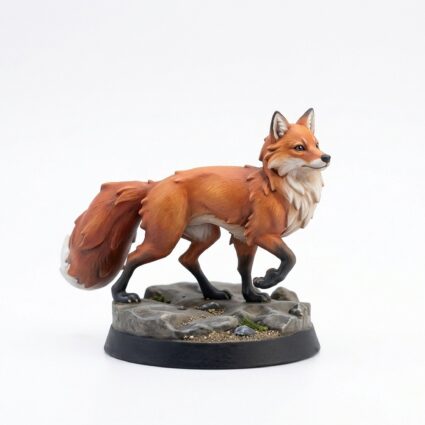 Arctic Fox Companion B - Painted 3D Printed Miniature