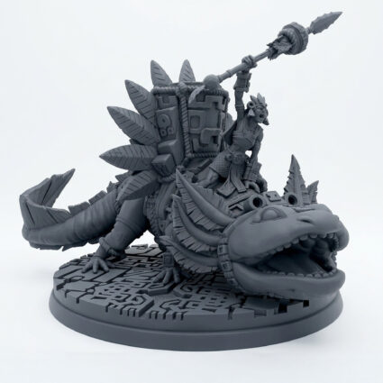 Akna Mounted Warrior - Gray Resin 3D Printed Miniature