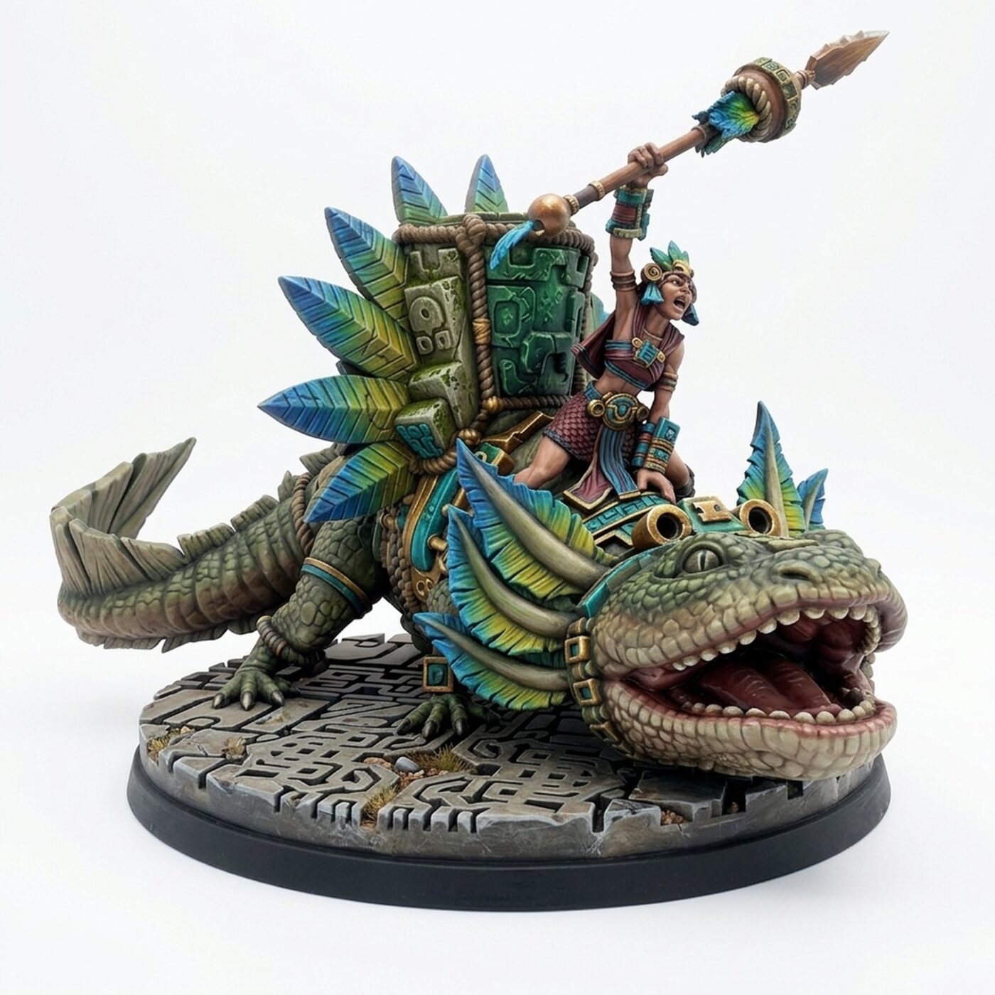 Akna Mounted Warrior - Painted 3D Printed Miniature