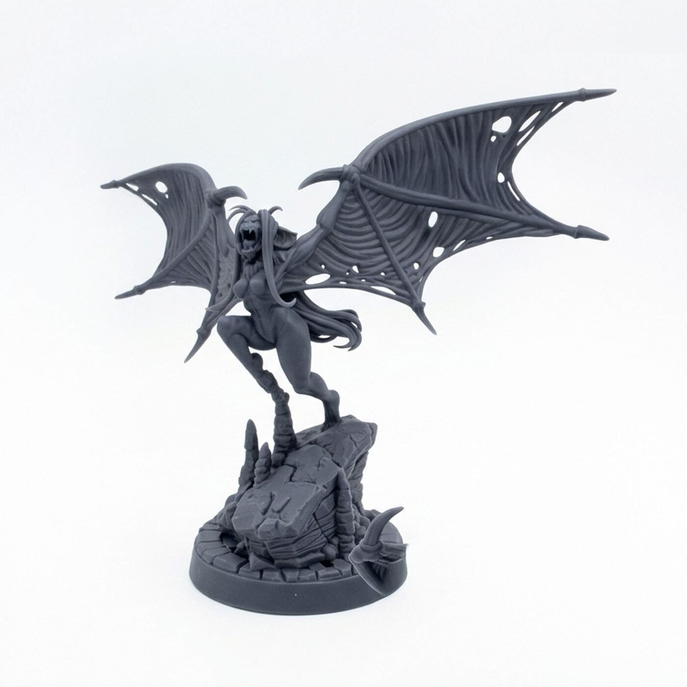 Alekto Bloodhusk - Gray Resin 3D Printed Miniature