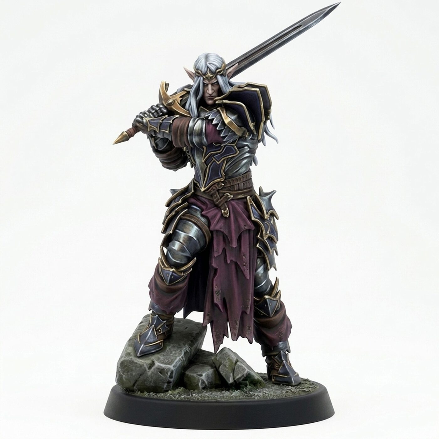 Anvarri Dralfar Knight B - Painted 3D Printed Miniature