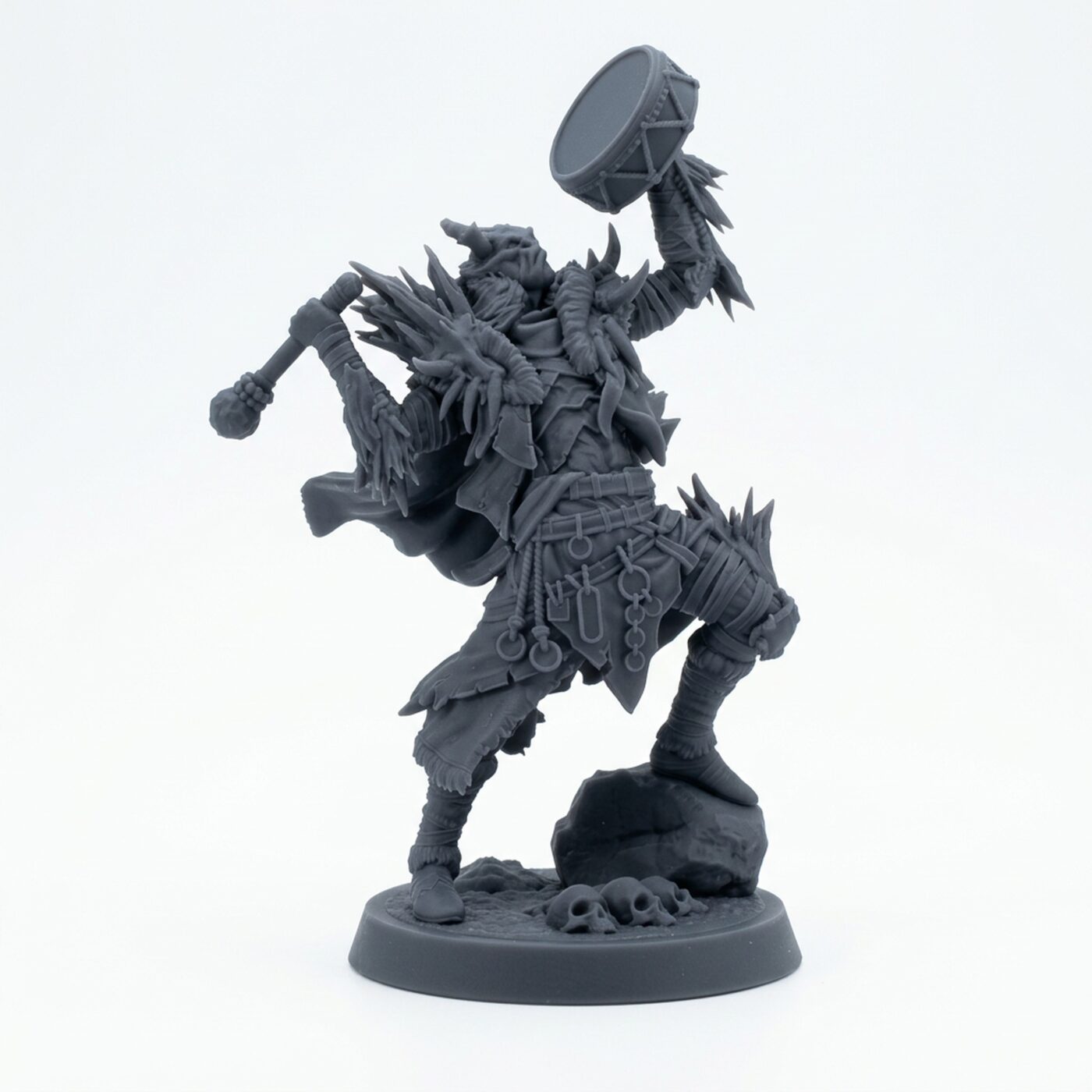 Arisen Ancestor 6 Musician - Gray Resin 3D Printed Miniature