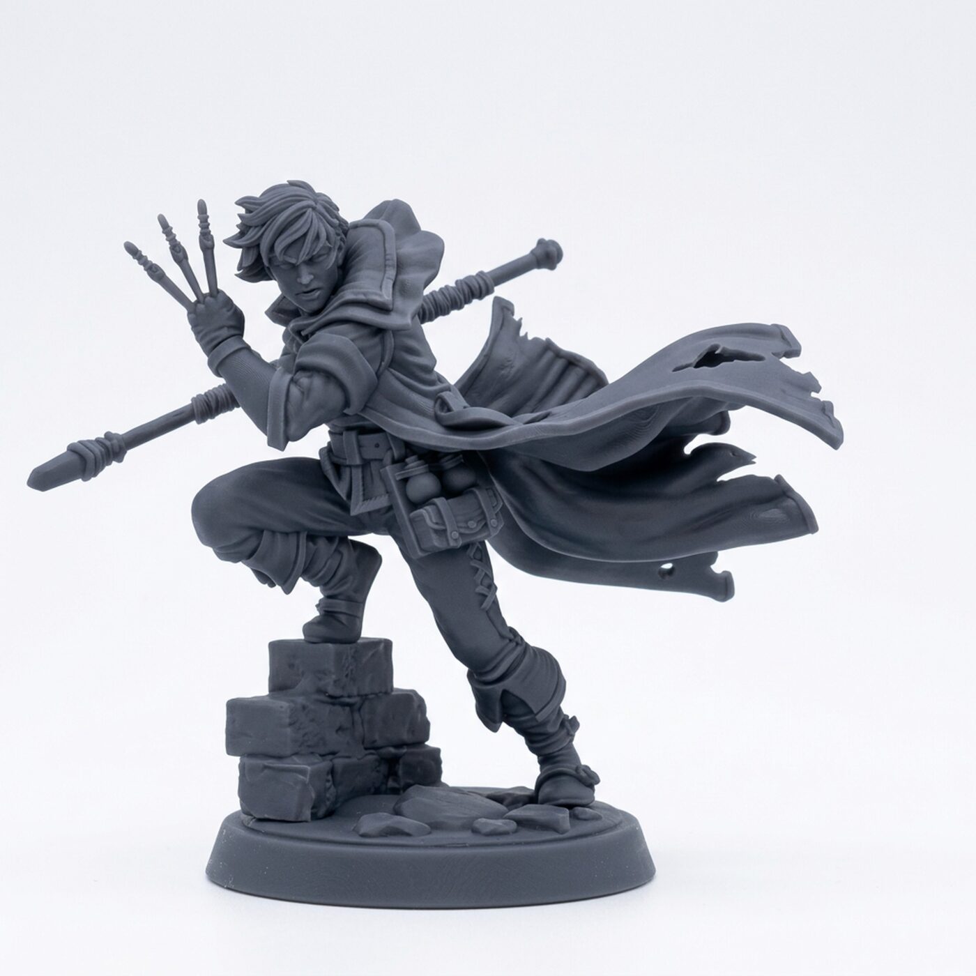 Arleon Trickster Mage - Gray Resin 3D Printed Miniature