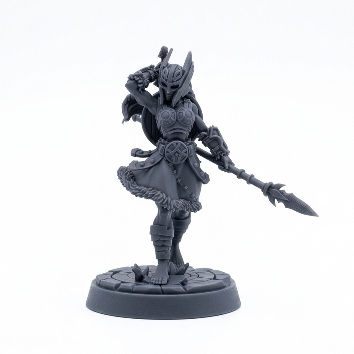 Armored Valkyrie - Gray Resin 3D Printed Miniature