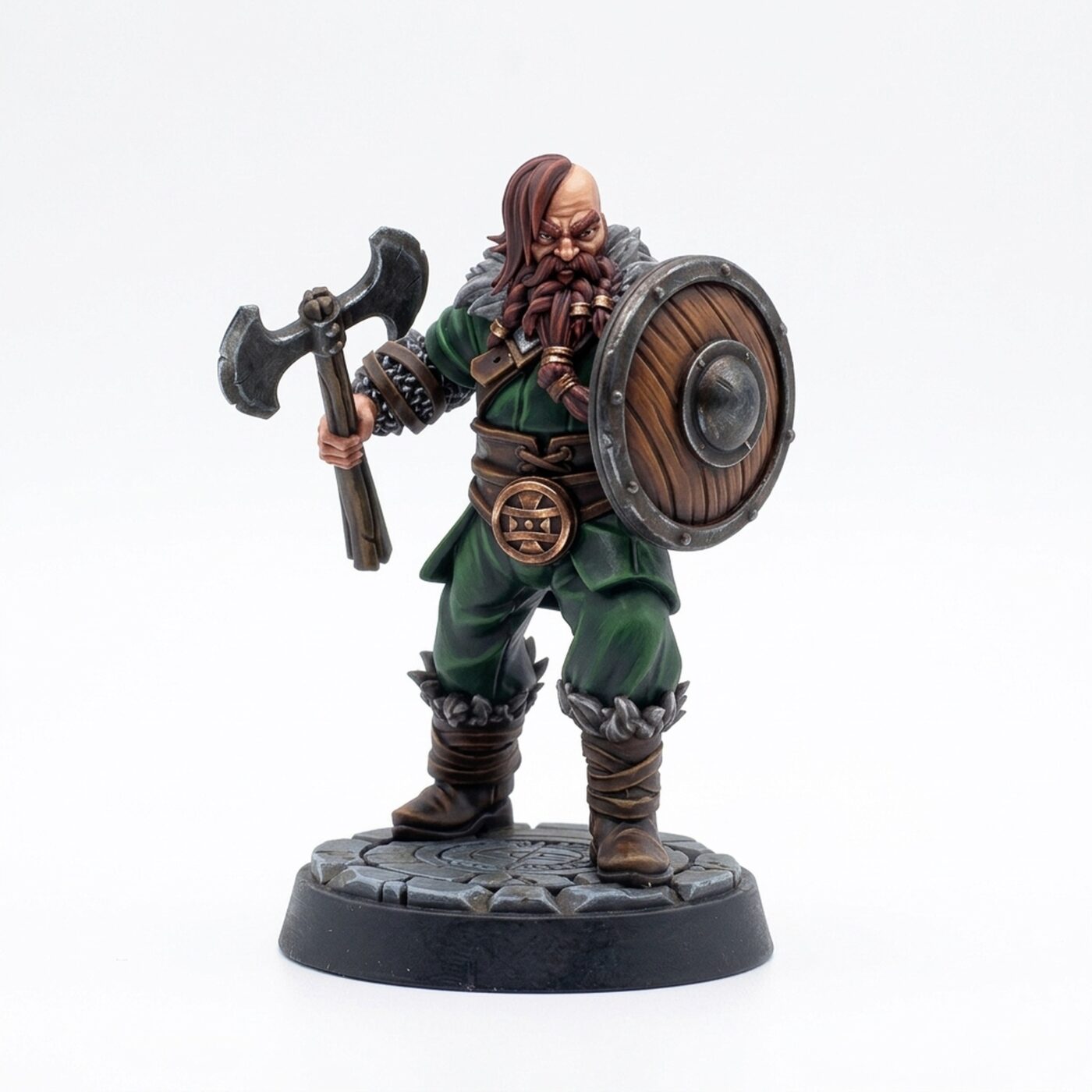 Axe And Shield Viking - Painted 3D Printed Miniature