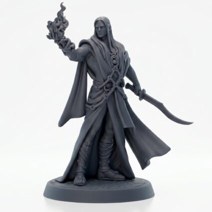 Azoul Anak Blooded Sorcerer - Gray Resin 3D Printed Miniature