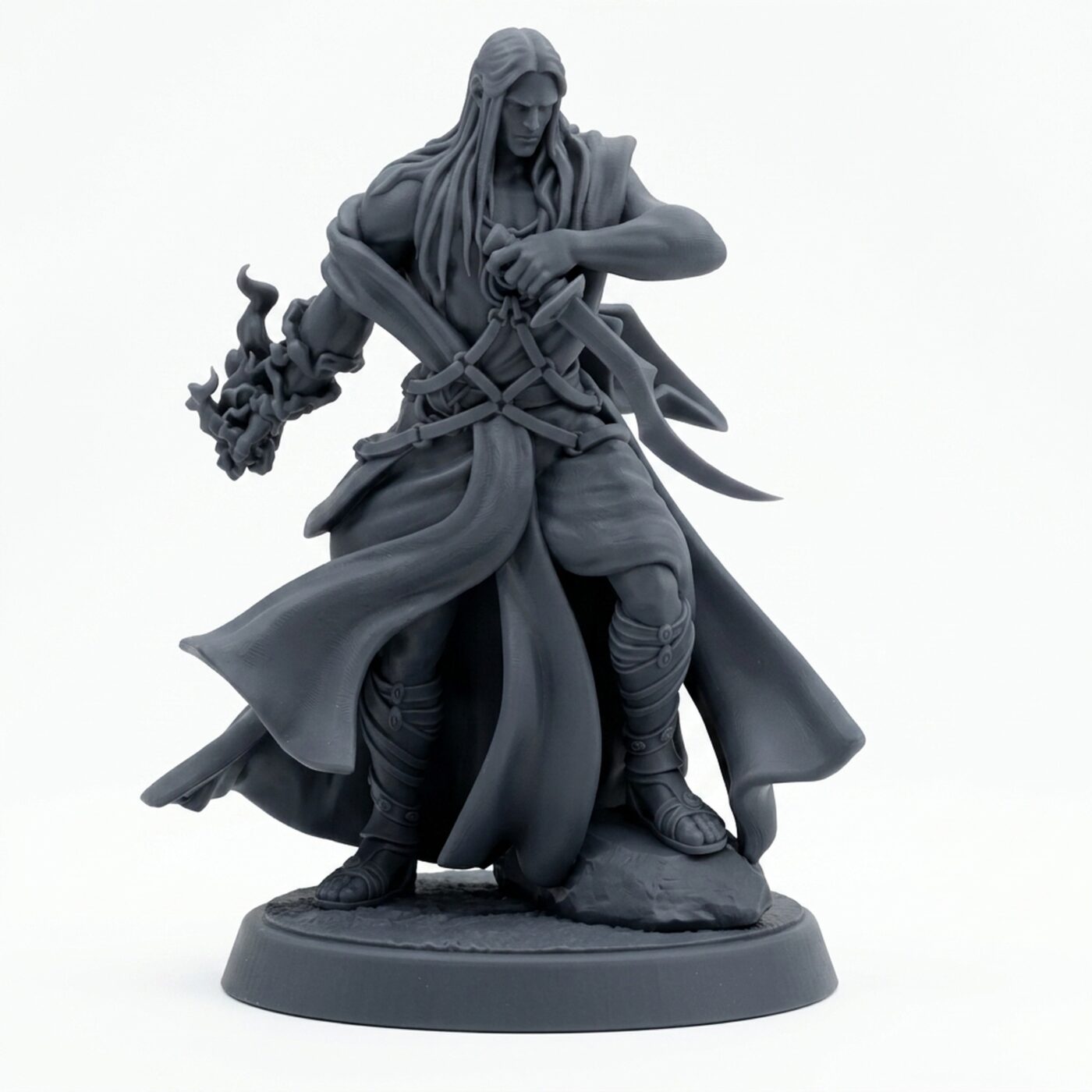 Azoul Anak Blooded Sorcerer B - Gray Resin 3D Printed Miniature