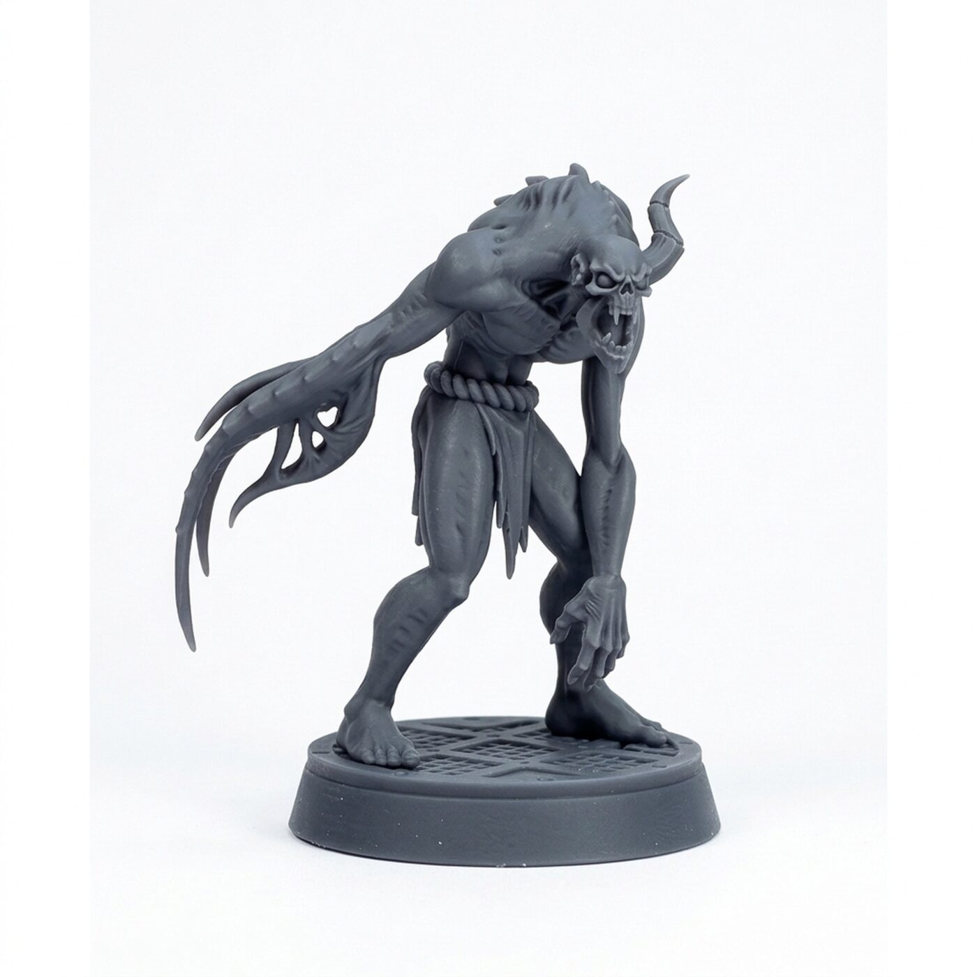 Back Head Demon - Gray Resin 3D Printed Miniature