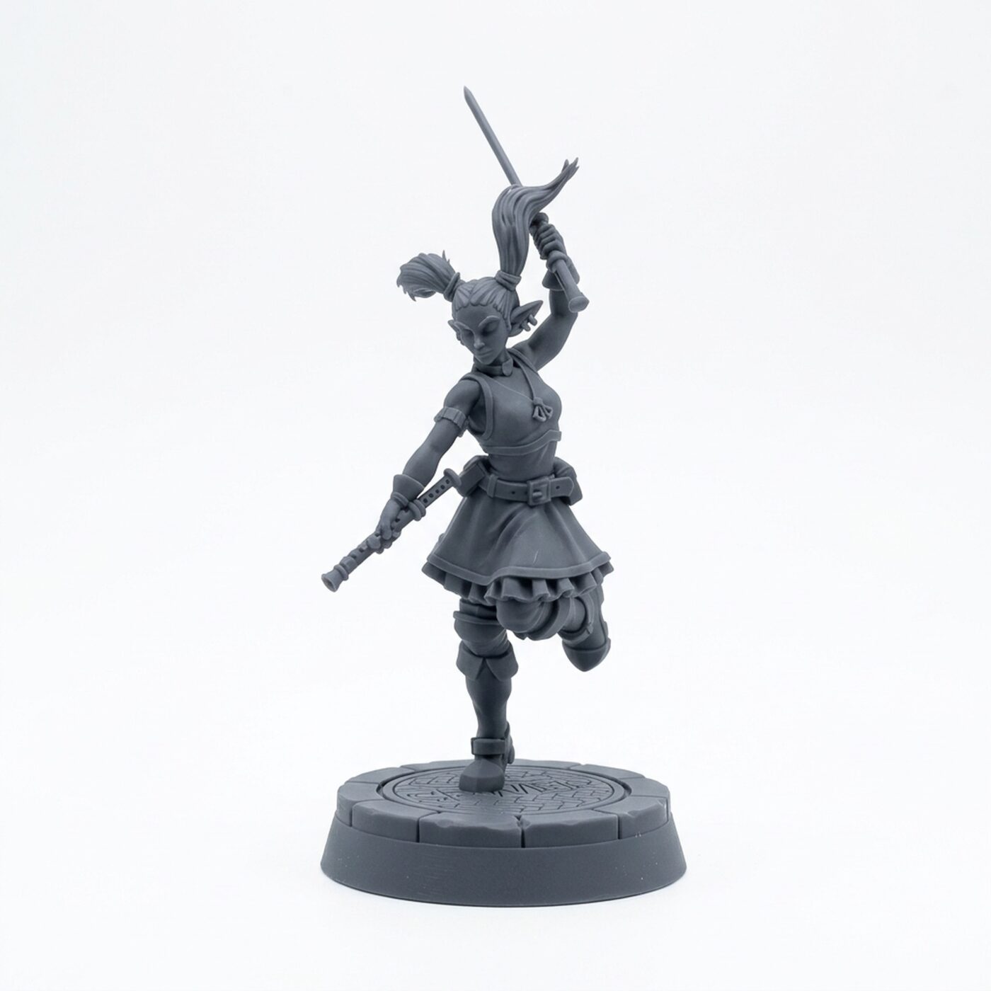 Bard Drawing Katana - Gray Resin 3D Printed Miniature