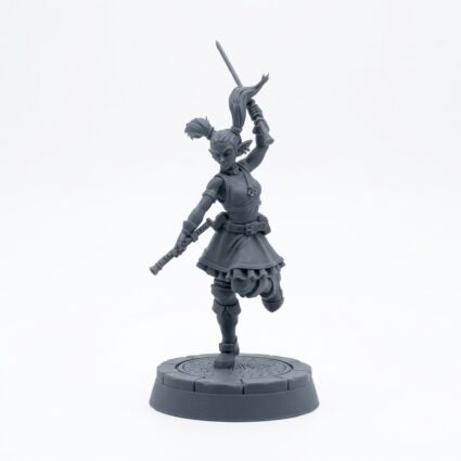 Bard Drawing Katana - Gray Resin 3D Printed Miniature