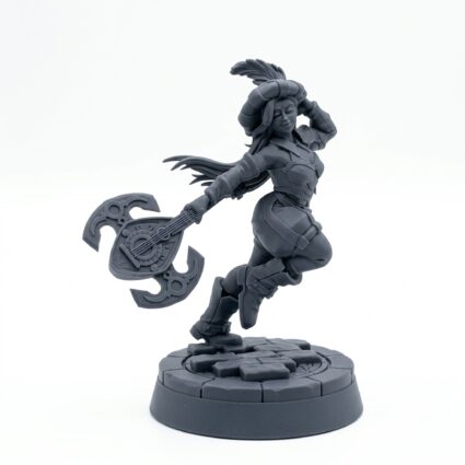 Bard Wielding Axe - Gray Resin 3D Printed Miniature