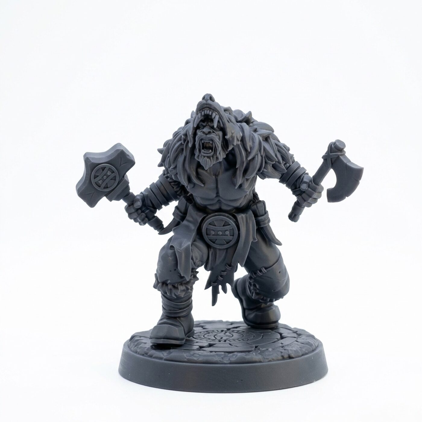Berserk Human - Gray Resin 3D Printed Miniature