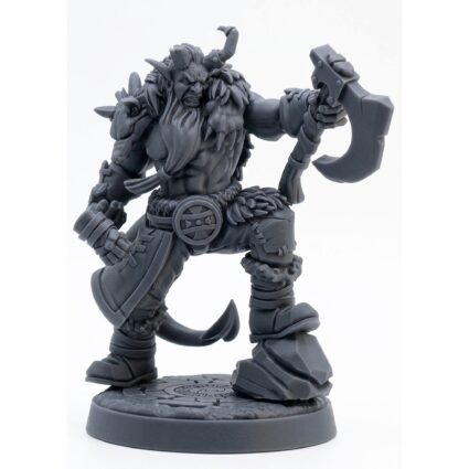 Berserk Tiefling - Gray Resin 3D Printed Miniature