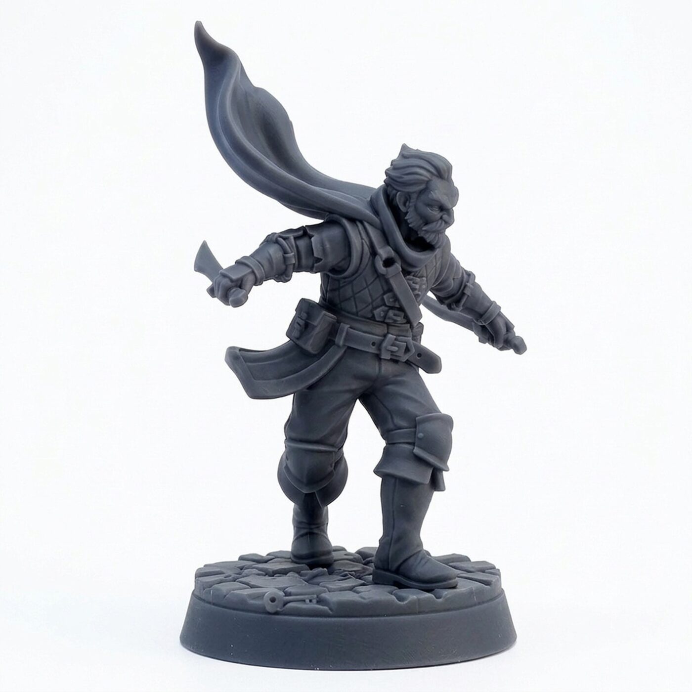 Blade Duelist - Gray Resin 3D Printed Miniature