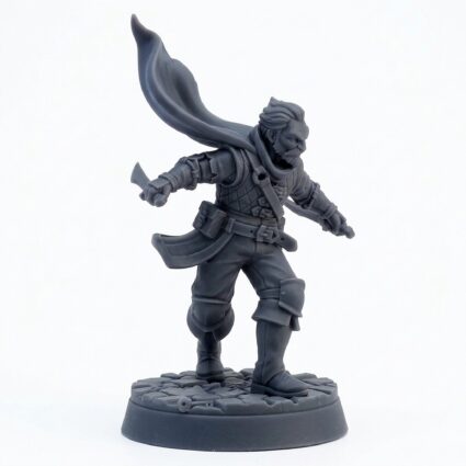 Blade Duelist - Gray Resin 3D Printed Miniature