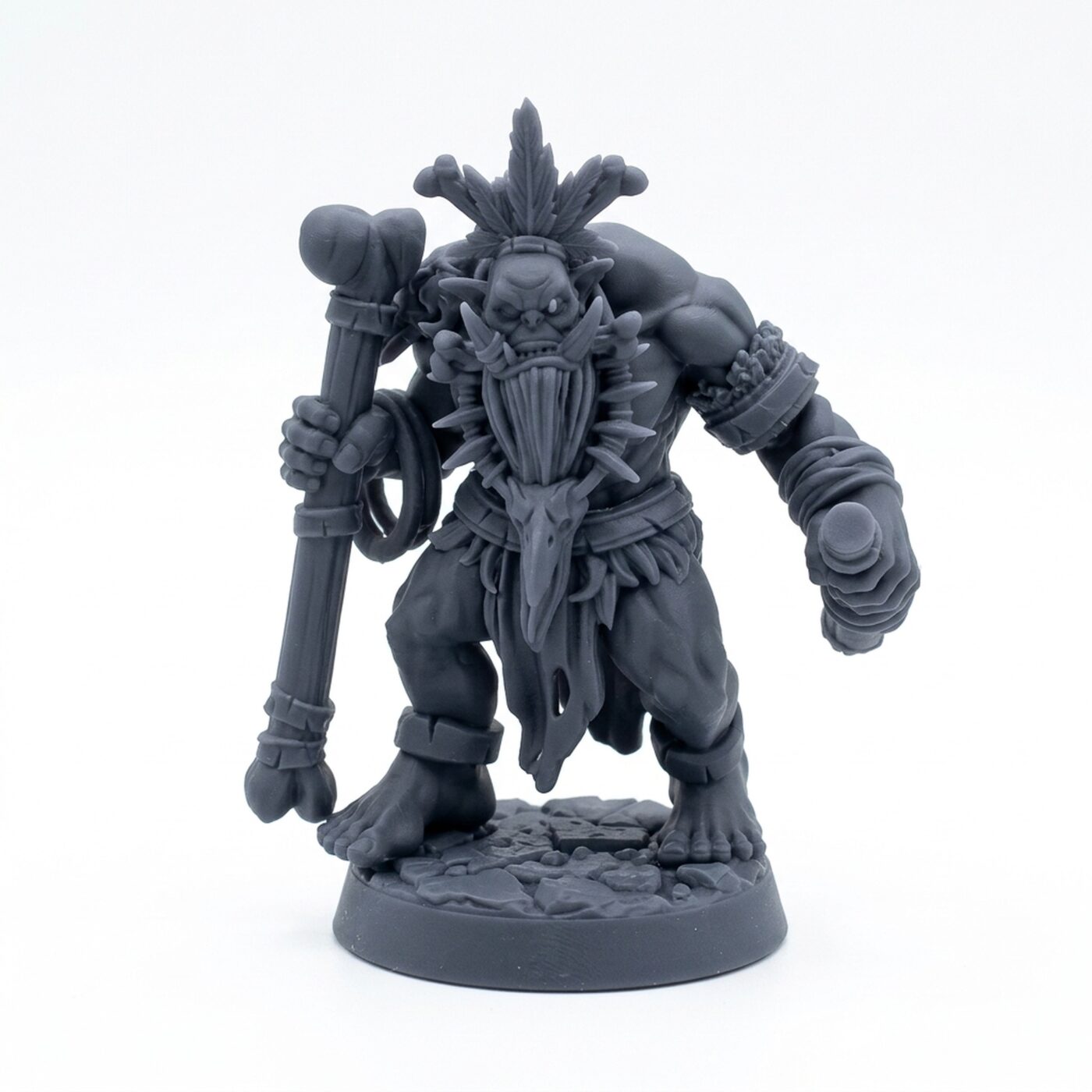 Blood Shaman C - Gray Resin 3D Printed Miniature