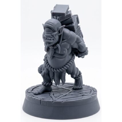 Bookworm Cyclops - Gray Resin 3D Printed Miniature