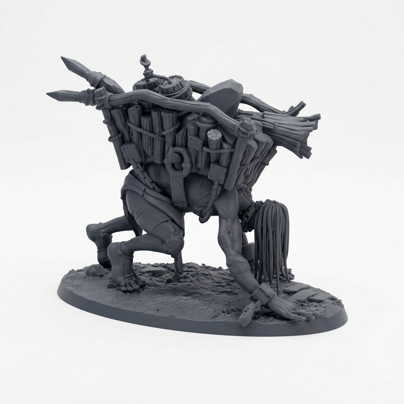 Boulder Hauler - Gray Resin 3D Printed Miniature