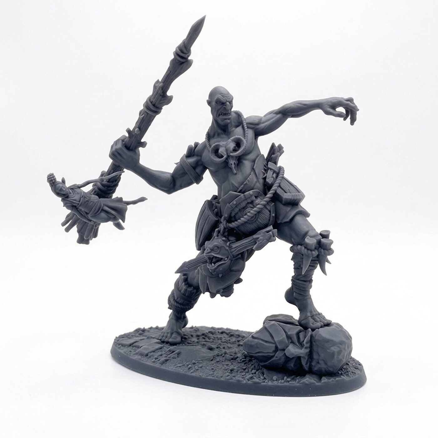 Boulder Launchers A - Gray Resin 3D Printed Miniature