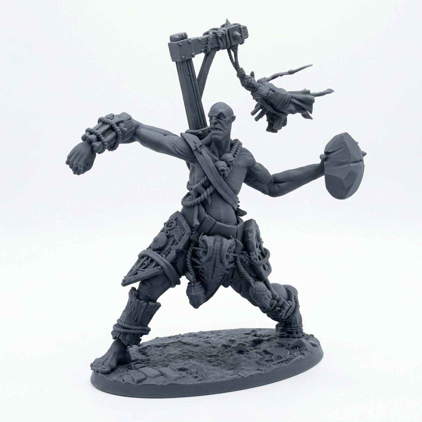 Boulder Launchers B - Gray Resin 3D Printed Miniature