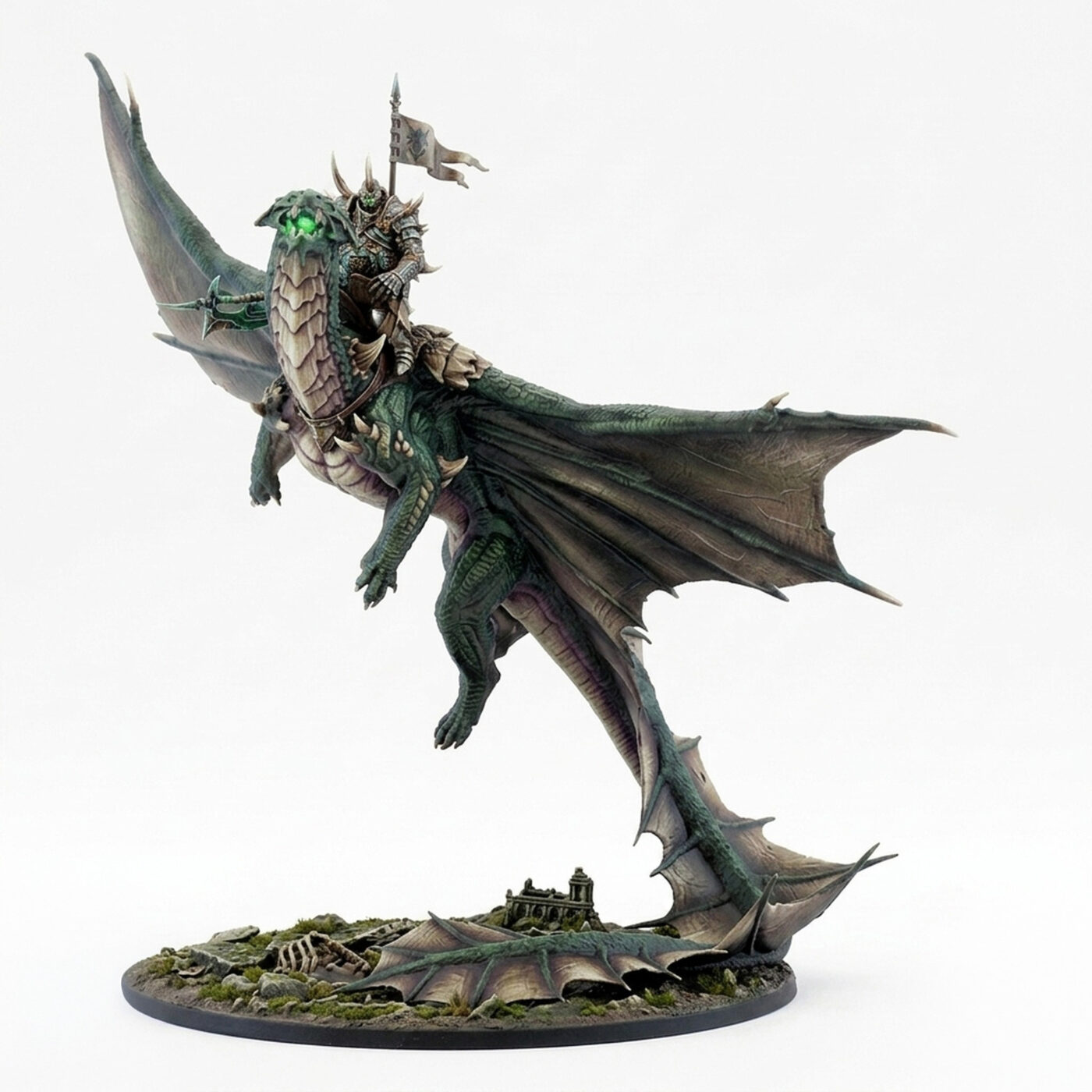 Brass Dragon Takeoff Mount - Painted 3D Printed Miniature