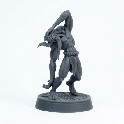 Broken Neck Demon - Gray Resin 3D Printed Miniature