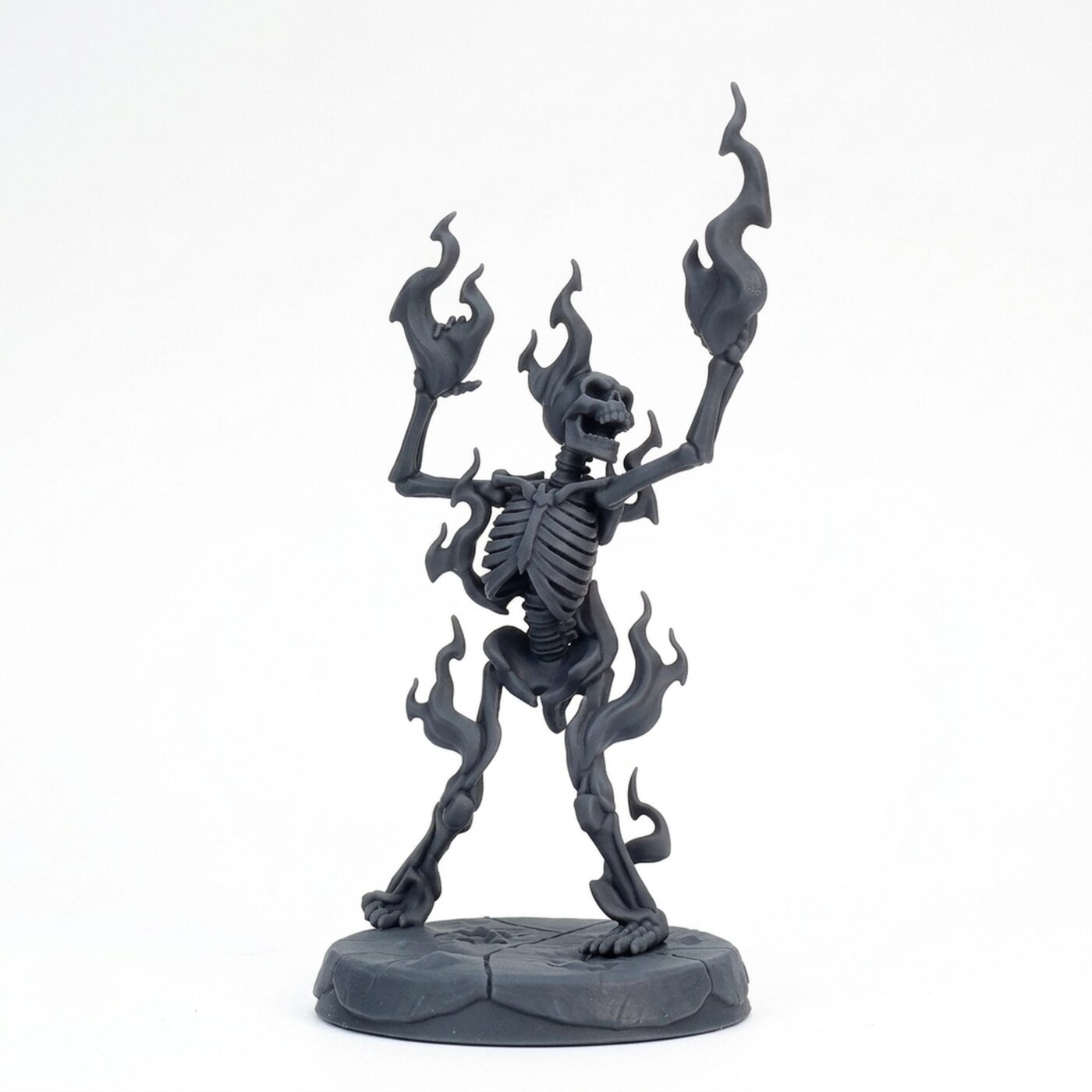 Burningman Skeleton - Gray Resin 3D Printed Miniature