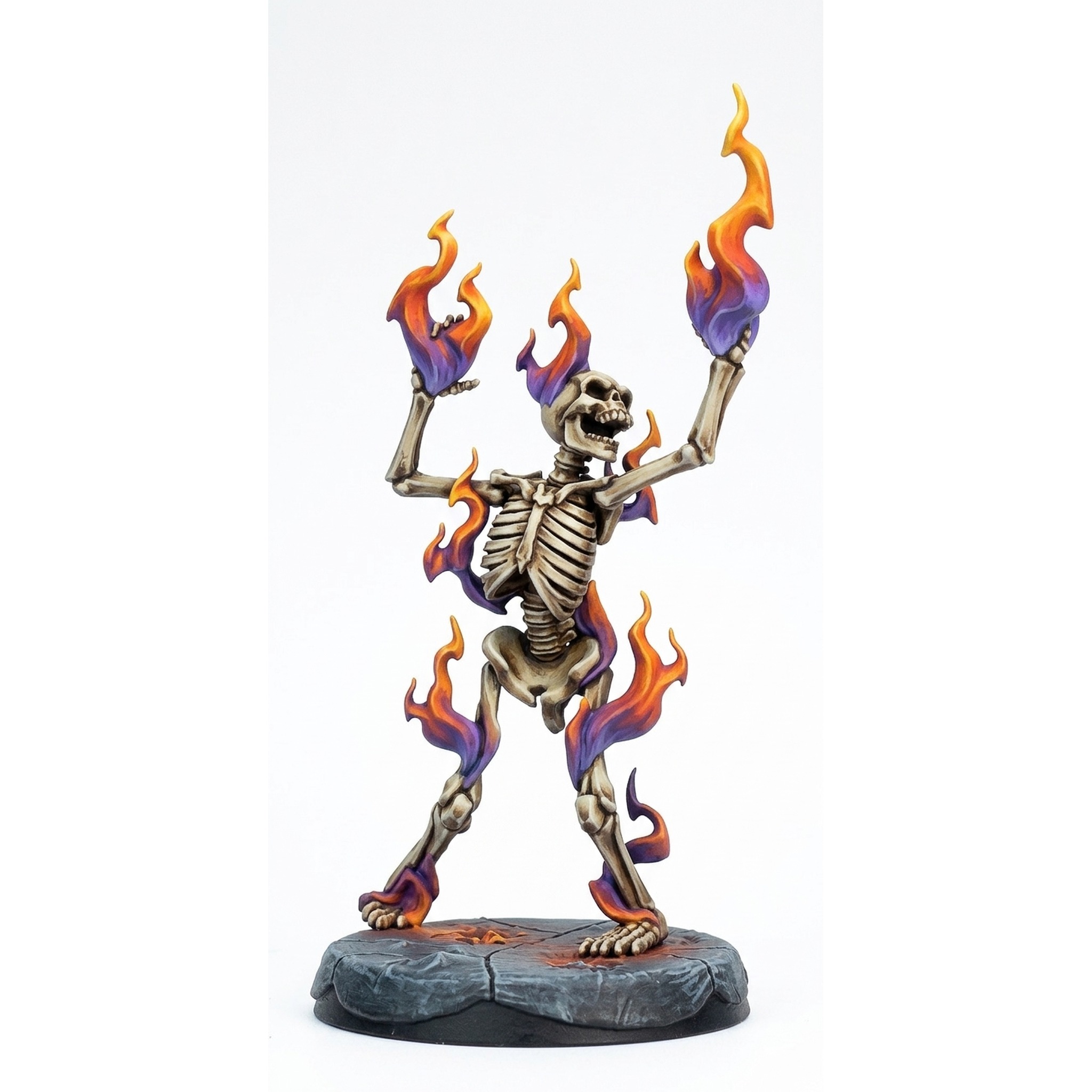 Burningman Skeleton - Painted 3D Printed Miniature