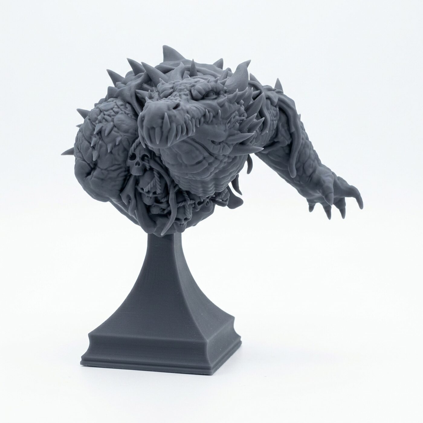 BUST Crocagon - Gray Resin 3D Printed Miniature