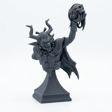 Marsh Goblin Shaman Bust - Gray Resin 3D Printed Miniature