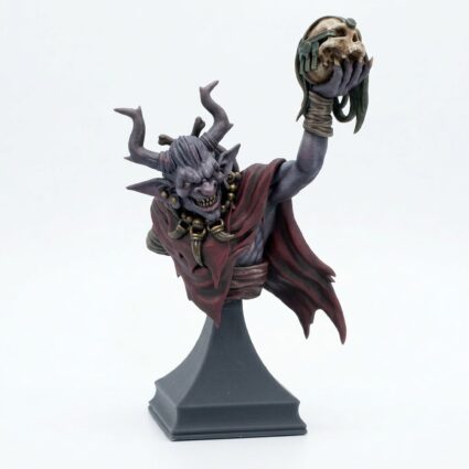 Marsh Goblin Shaman Bust - Painted 3D Printed Miniature