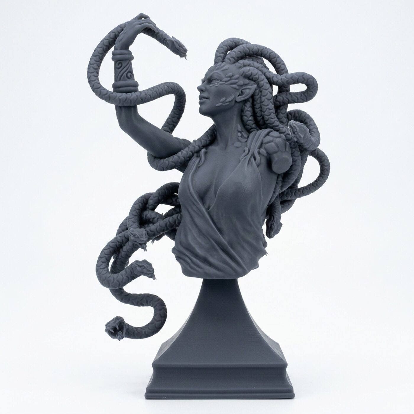 Bust Megorga - Gray Resin 3D Printed Miniature