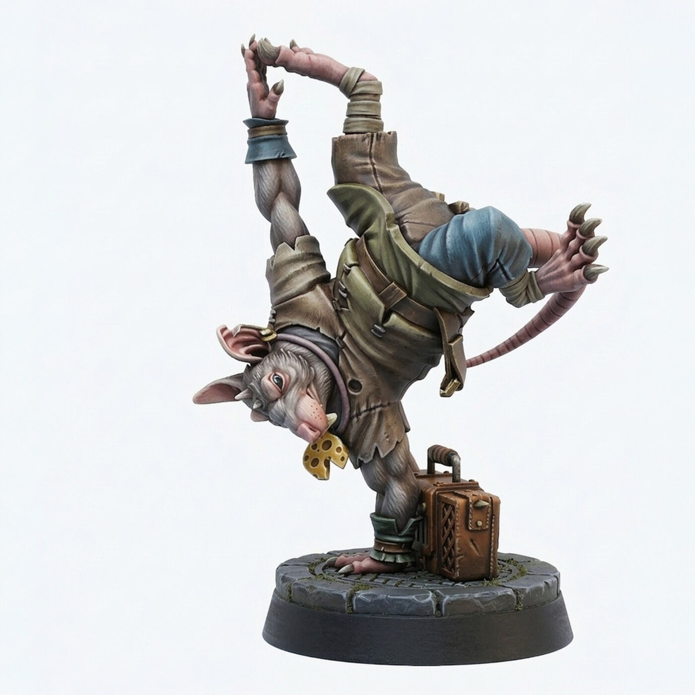 Capoeira Striker Ratfolk - Painted 3D Printed Miniature