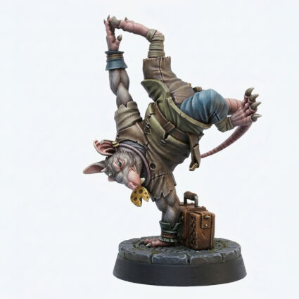Capoeira Striker Ratfolk - Painted 3D Printed Miniature