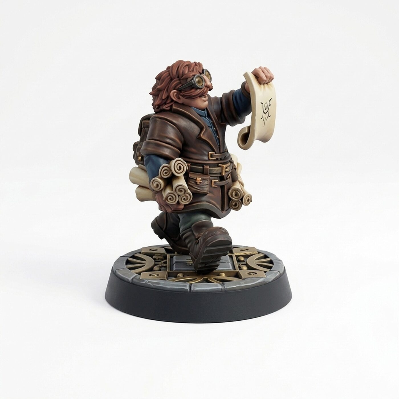 Cartographer Eisakk Reading Map - Painted 3D Printed Miniature