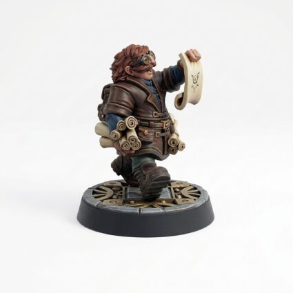 Cartographer Eisakk Reading Map - Painted 3D Printed Miniature