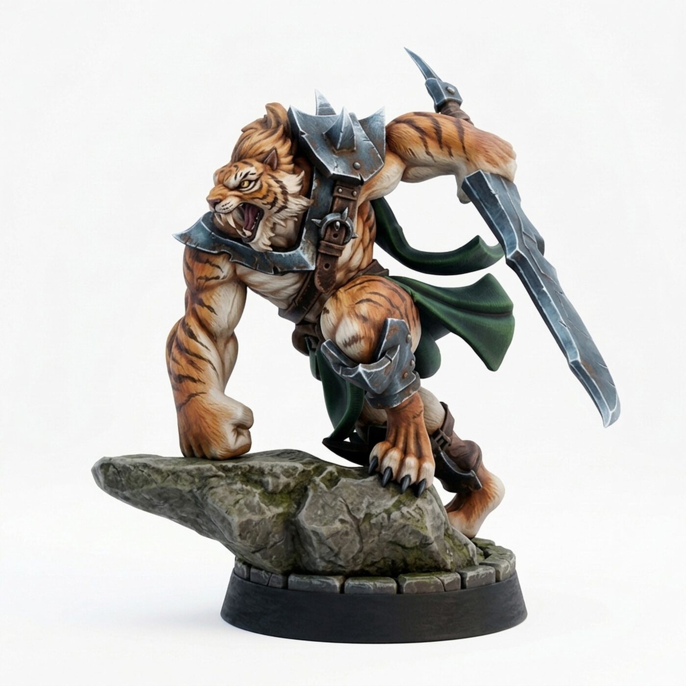 Catfolk Barbarian C - Painted 3D Printed Miniature